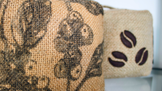 COFFEE SACK DOORSTOP FILLED WITH COFFEE GROUNDS (reduced price)