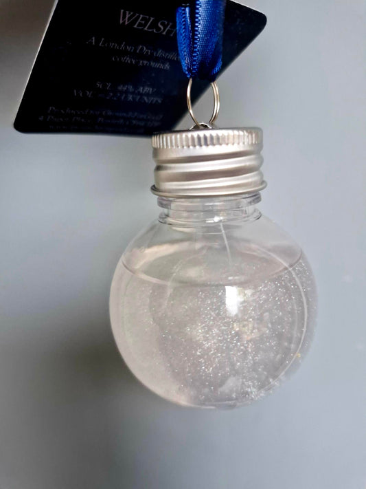 GFG Gin Filled XMAS Bauble with Silver Glitter