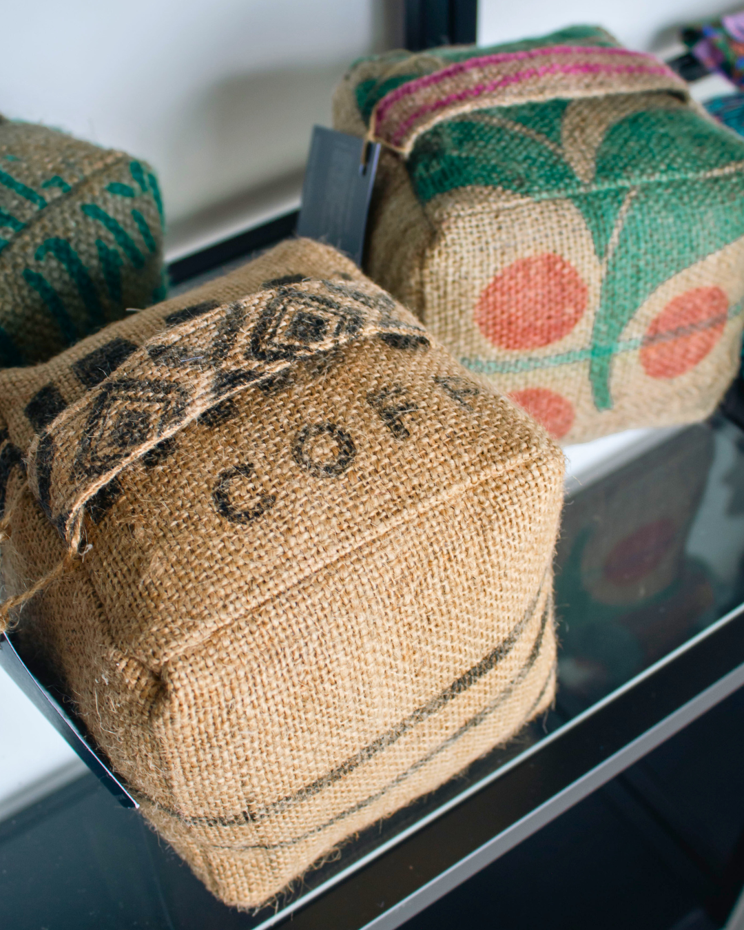 COFFEE SACK DOORSTOP FILLED WITH COFFEE GROUNDS (reduced price)